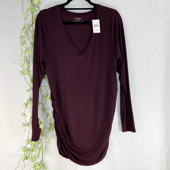 Motherhood Maternity Long Sleeve T-Shirt Purple Large - Picture 3 of 7